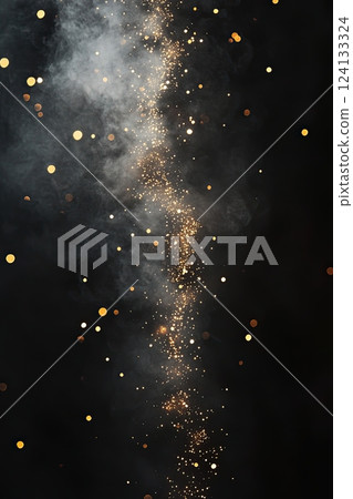 vertical flash of lights with sparkles on black bakground 124133324