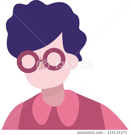 Conference icon boy talking portrait flat vector 124133373