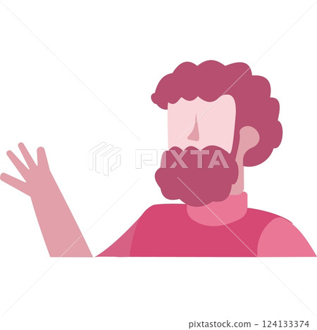 Conference icon man talking portrait flat vector 124133374