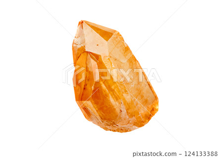 Lemurian Crystal mineral stone a white background 124133388