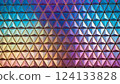 ptions: This image showcases a vibrant and dynamic pattern of triangular shapes. A smooth gradient of colors transitions across the surface, creating a visually engaging and modern design. 124133828