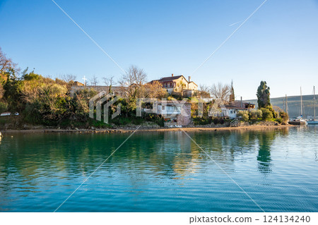 Monastery of St. Michael the Archangel on island in Kotor bay in Montenegro Monastery of St. Michael the Archangel on island in Kotor bay in Montenegro 124134240
