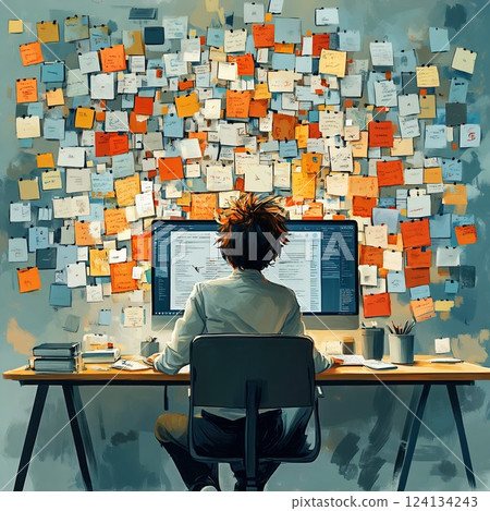 Employees stressed with too much mail 124134243