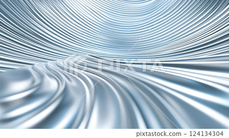 Abstract metallic waves with smooth curves and reflective surfaces. Abstract metallic waves with smooth curves and reflective surfaces. 124134304