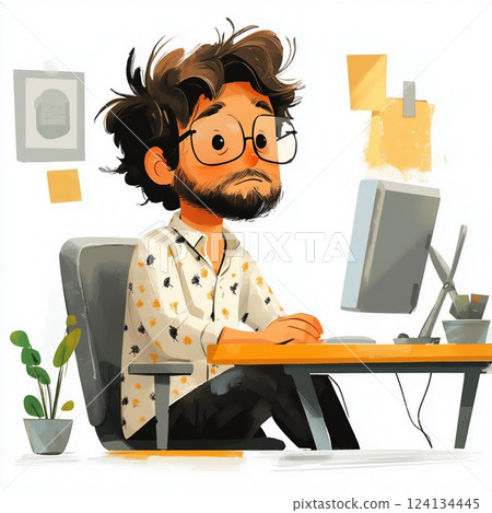 Work from Home in Pajamas  124134445