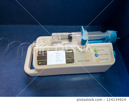 Simple infusion pump for medical use with digital display Simple infusion pump for medical use with digital display 124134924