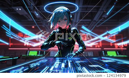 Female Cyborg Anime Illustration Female Cyborg Anime Illustration 124134979