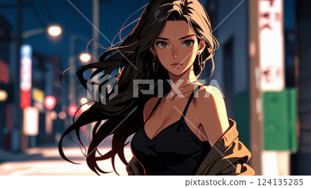 走在城市的年輕女人 走在城市的年輕女人 124135285