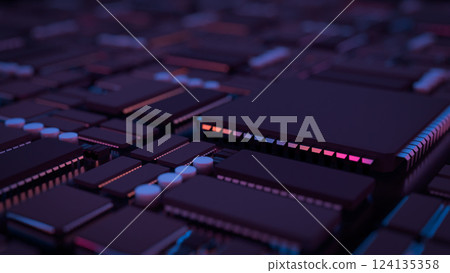 The Mother Board for Technology concept 3d Rendering. 124135358