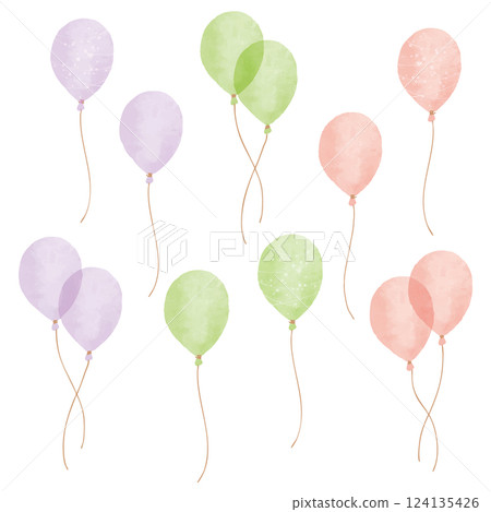 手繪水彩插圖的氣球 7 124135426
