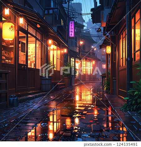 燈光璀璨的城市景觀圖 124135491