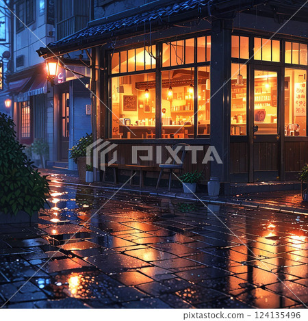 燈光璀璨的城市景觀圖 124135496