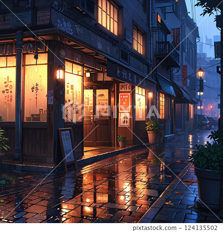 Illuminated cityscape illustration 124135502