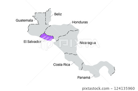 El Salvador country silhouette El Salvador country silhouette 124135960