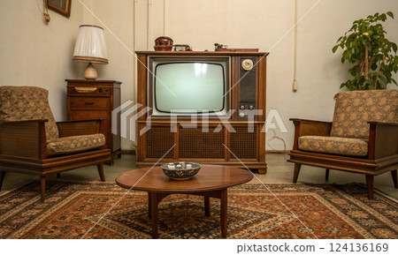The TV of the past, from the family hearth to a stylish decorative element 124136169