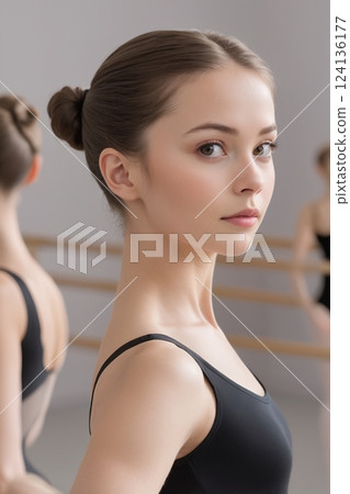 Young woman in leotard 124136177