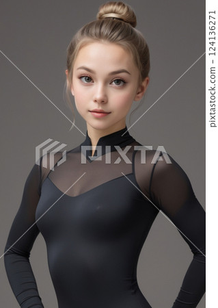 Young woman in leotard 124136271