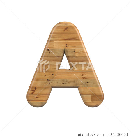 Wood letter A - Capital 3d pine font - suitable for Decoration, nature or wood related subjects Wood letter A - Capital 3d pine font - suitable for Decoration, nature or wood related subjects 124136603