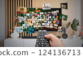 Media concept multiple television screens 124136713