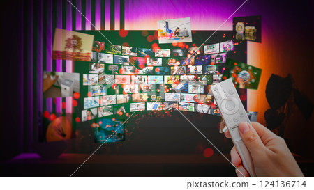 Media concept multiple television screens Media concept multiple television screens 124136714