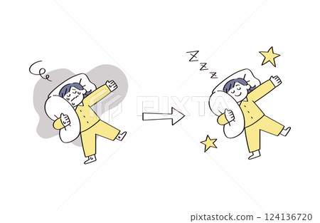 睡眠相關插圖 睡眠相關插圖 124136720