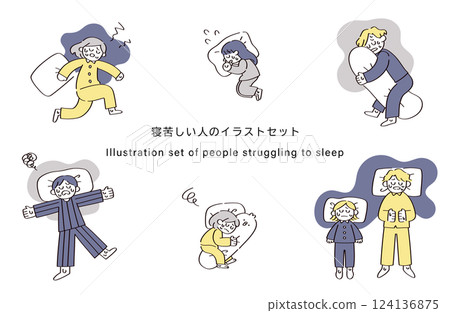 Sleep related illustrations 124136875