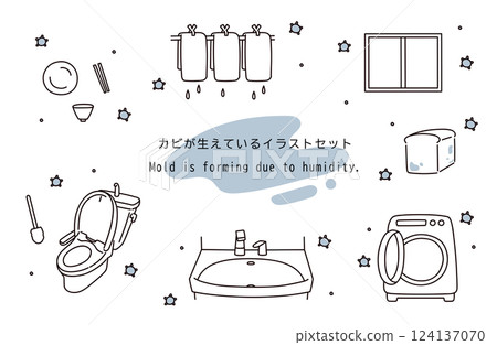 Mold growing illustration set 124137070