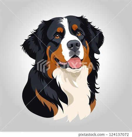 伯恩山犬有著可愛的蓬鬆皮毛 124137072