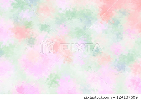 春天的花朵和大自然的蠟筆畫背景 124137609