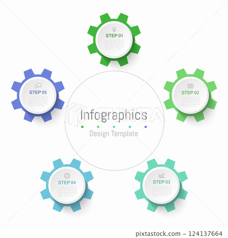Infographic 5 options design elements for your business data. Vector Illustration. 124137664