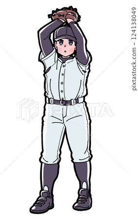 一個男孩在打棒球的插圖 一個男孩在打棒球的插圖 124138049