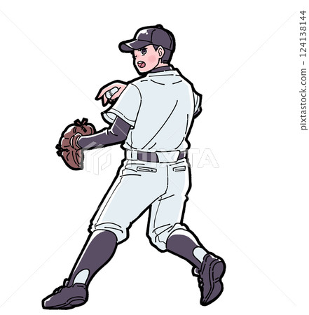 Illustration of a boy playing baseball 124138144