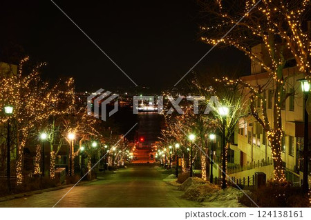 Hachimanzaka，函館，北海道的夜景 124138161