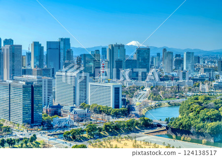 Mount Fuji as seen from Marunouchi, Tokyo 124138517