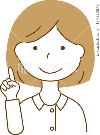 A woman wearing a white coat giving a piece of advice 124138678