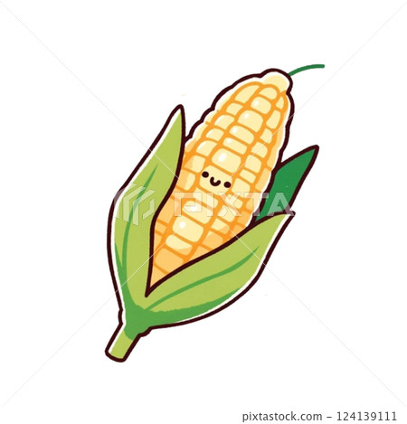 Deformation, corn, character illustration, material, icon, vegetable, no background 124139111