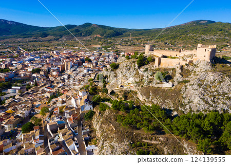 Aerial panoramic view of Ares de Maestrat in province of Castellon 124139555