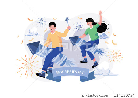 The Kids Riding New Year's Fireworks 124139754