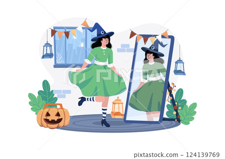 A Girl's Costumes For Halloween 124139769