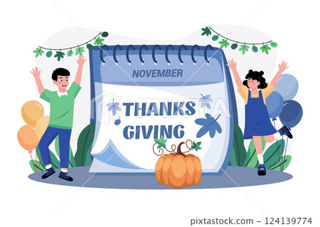 Children Rejoice On Thanksgiving Day 124139774
