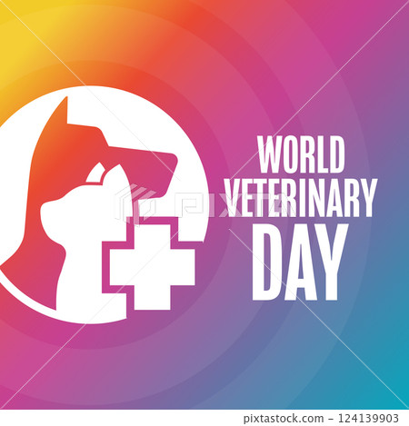 World Veterinary Day. Holiday concept. Template for background, banner, card, poster with text 124139903