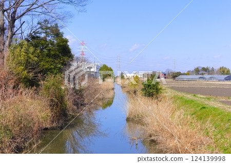 Scenery along the Obara River in Yoshikawa City, Saitama Prefecture March 2025 Scenery along the Obara River in Yoshikawa City, Saitama Prefecture March 2025 124139998