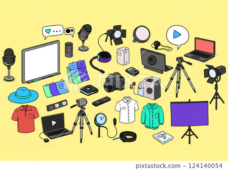 Stock video illustration set Stock video illustration set 124140054