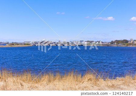千葉縣我孫子市手賀沼湖風景 2025 年 3 月 124140217
