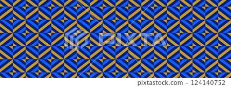 Seamless masculine chevron pattern. Navy and gold geometric rhombus background for design textile, fabric swatch, scarf cloth, print template. Blue color repeating diamond wallpaper. Vector backdrop Seamless masculine chevron pattern. Navy and gold geometric rhombus background for design textile, fabric swatch, scarf cloth, print template. Blue color repeating diamond wallpaper. Vector backdrop 124140752