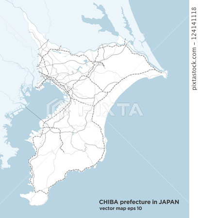 A simple road map of Chiba prefecture, Japan 124141118