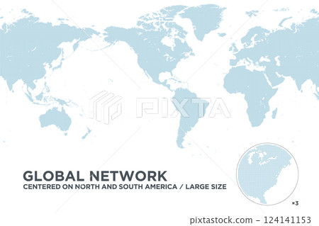 以美洲為中心的點世界地圖，大尺寸 124141153