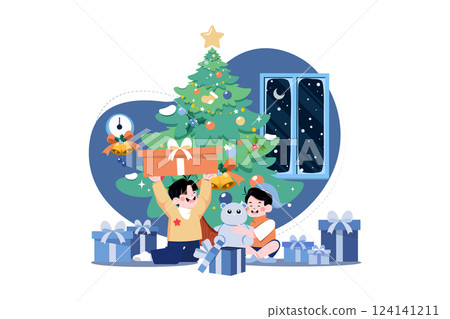 New years Eve Illustration concept. New years Eve Illustration concept. 124141211