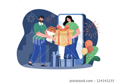 New years Eve Illustration concept. 124141235