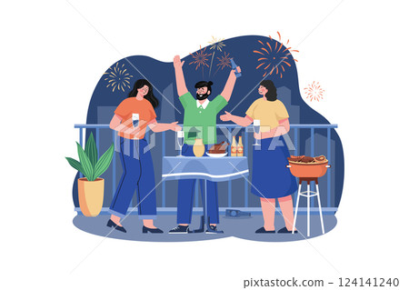 New years Eve Illustration concept. 124141240